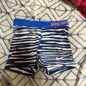 Nike Blue and Orange Patterned Shorts